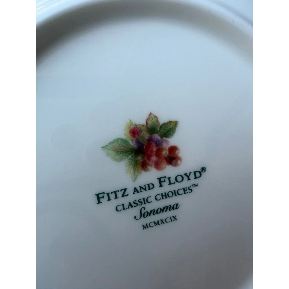 Fitz‎ and Floyd Sonoma Pasta Bowls Classic Choices Red Green Geometric Set of 2